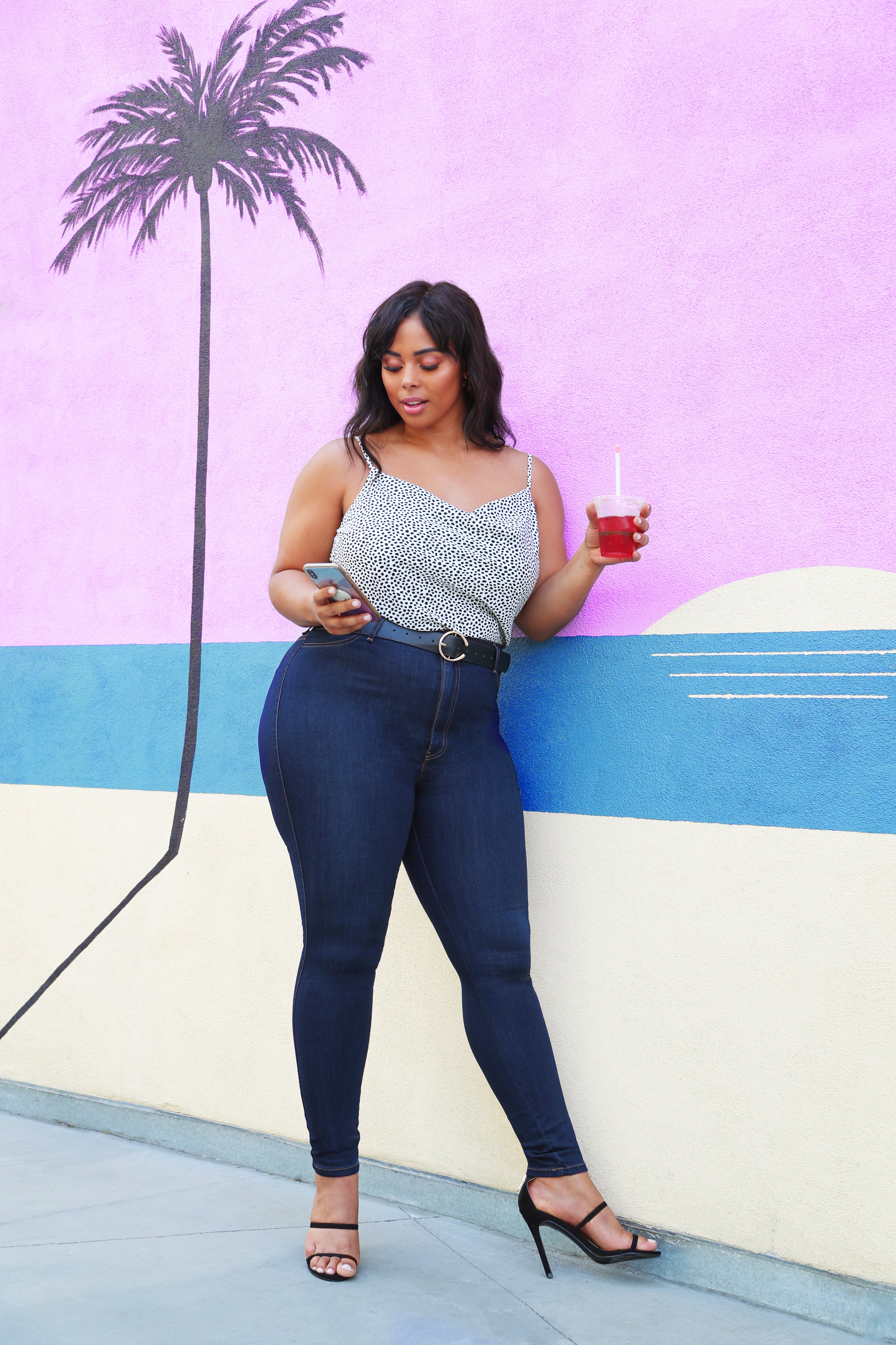 Classic High Waist Skinny Jeans - Dark Denim - Image 9