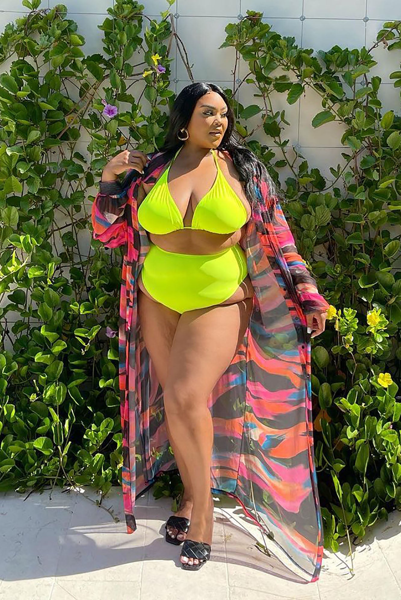 Maui Mix And Match High Cut Cheeky Bikini Bottom - Lime - Image 4