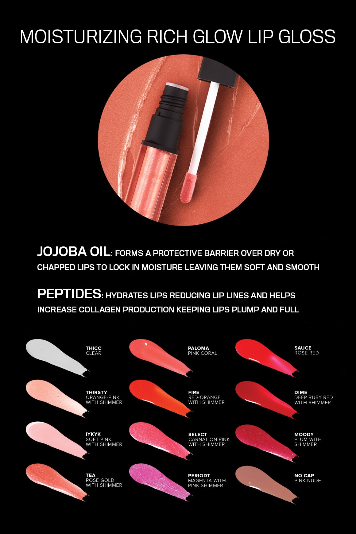 NOVABEAUTY Moisturizing Rich Glow Lip Gloss - Periodt - Image 4
