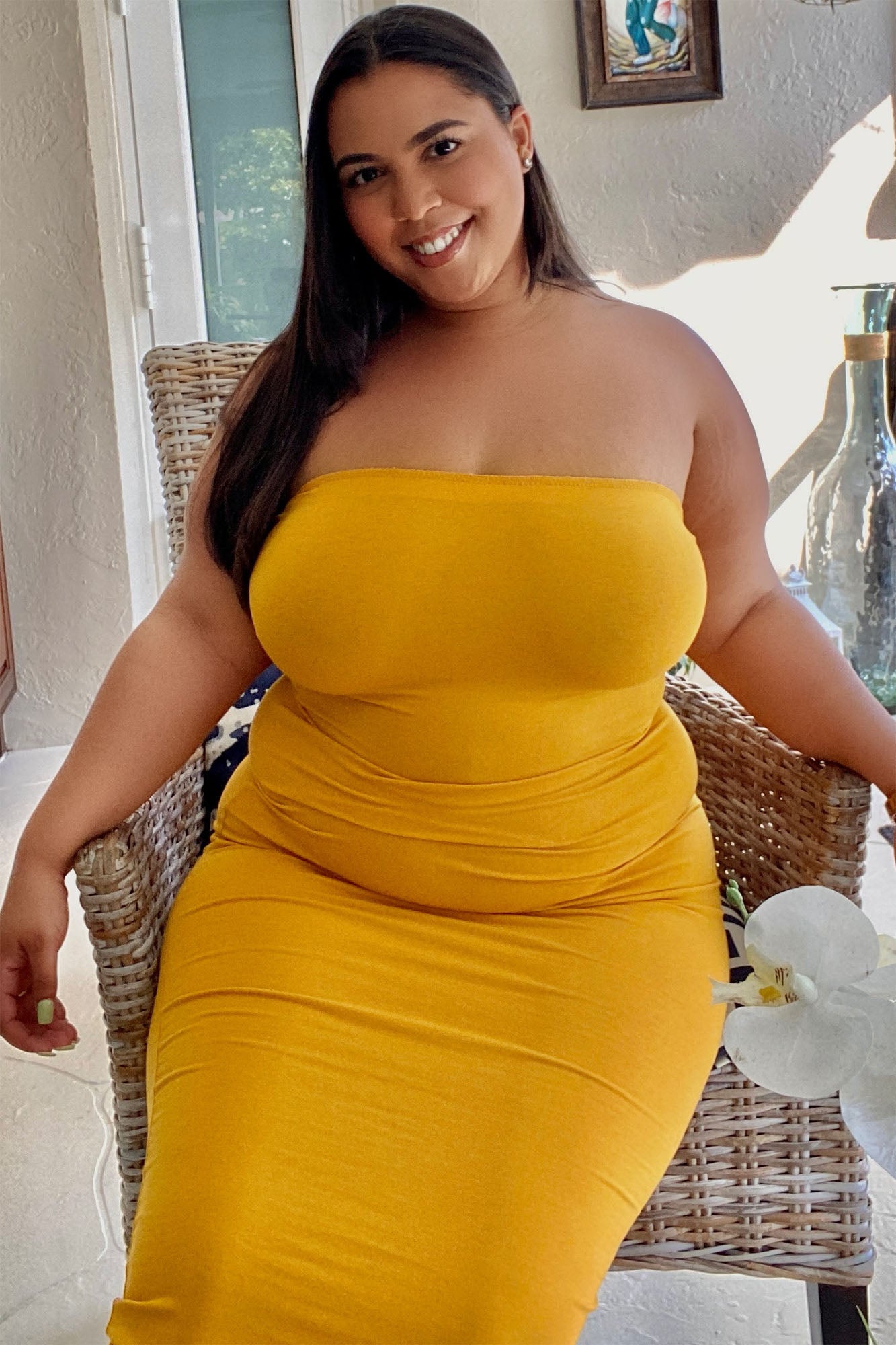 Rhianna Tube Dress - Mustard - Image 6