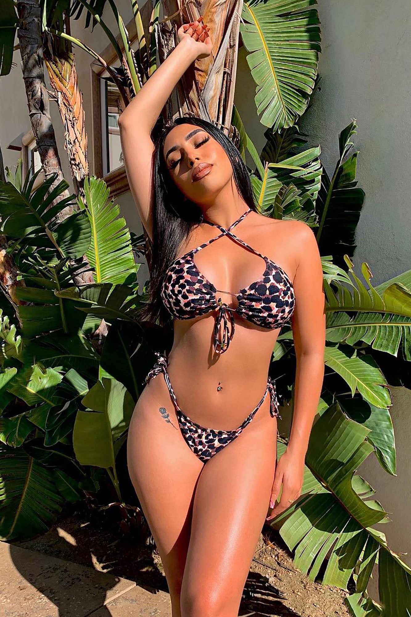 Wild Till Sunset 2 Piece Triangle Bikini  - Brown/combo - Image 3
